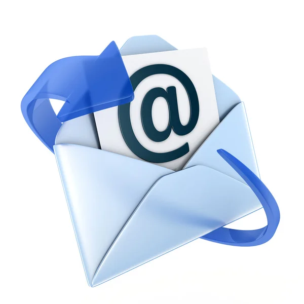 Синий символ электронной почты — стоковое фото