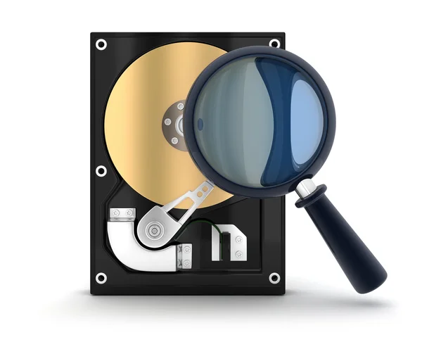 Harddisk en lens — Stockfoto