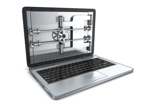 Säkert laptop — Stockfoto