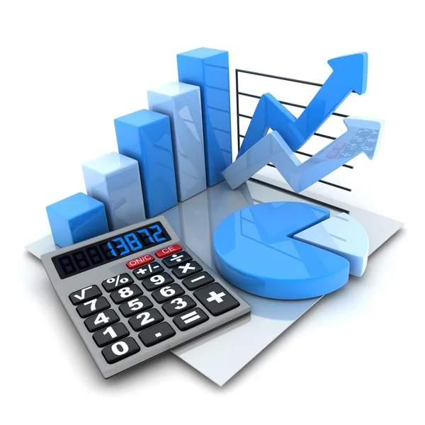 Calculadora e diagrama — Fotografia de Stock