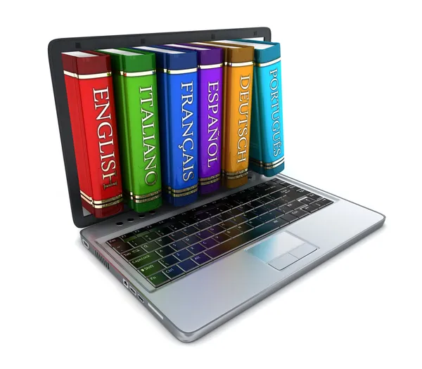 Laptop and foreign language — Stock Photo, Image