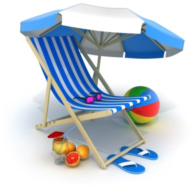 Beach bed and tent clipart