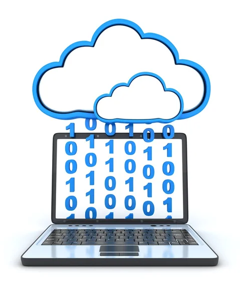 Cloud en laptop — Stockfoto