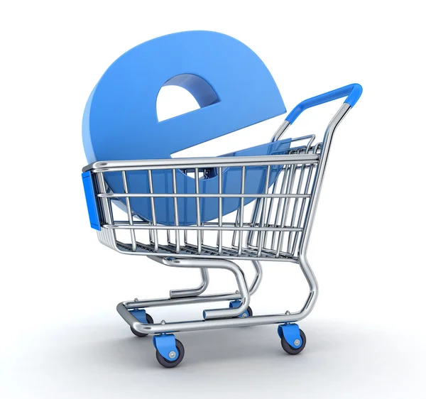 Cart and e-shop — Stock Photo, Image