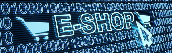 E-shop ve ikili kod — Stok fotoğraf