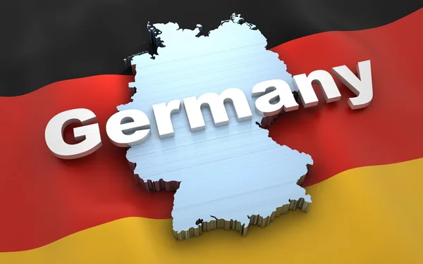 Tyskland karta och flagga — Stockfoto