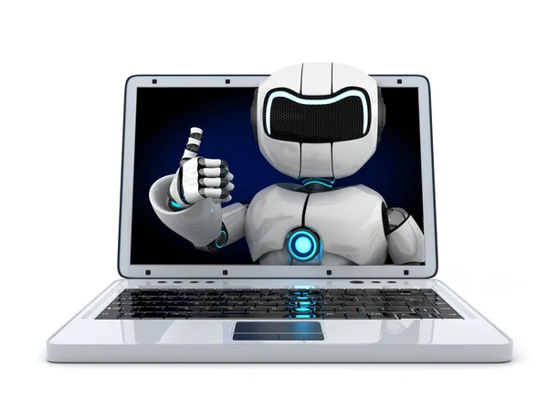 Computer portatile e robot — Foto Stock