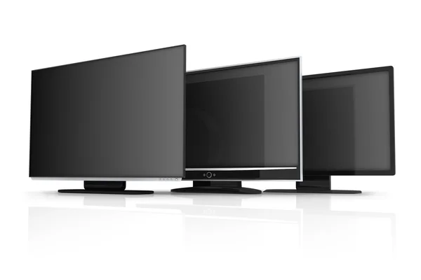 Tre TV moderne — Foto Stock