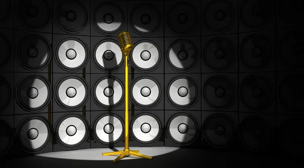 Microfoon en audio achtergrond — Stockfoto