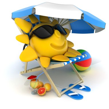 Beach bed and tent clipart