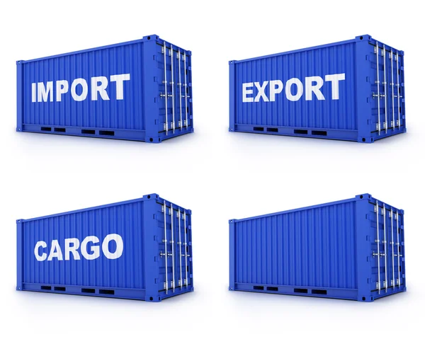 Čtyři nákladní kontejner — Stock fotografie