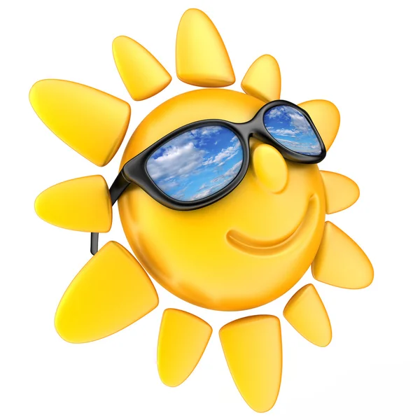 Sun and glasses — Stock Photo, Image