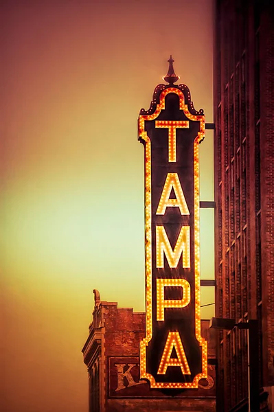 Híres Tampai Történelmi Nevezetesség 1926 Körül Gyönyörű Tampa Színház Belvárosi Stock Fotó