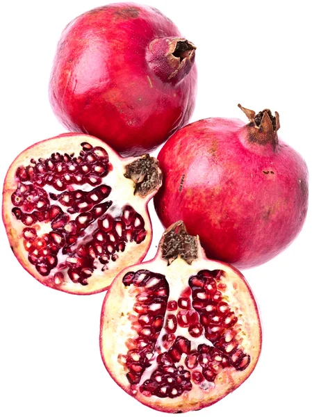 Perfect Pomegranates, completely isolated on whit — Stock Photo, Image