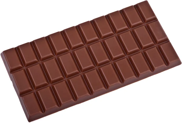 Barra de chocolate, completamente isolado no whit — Fotografia de Stock