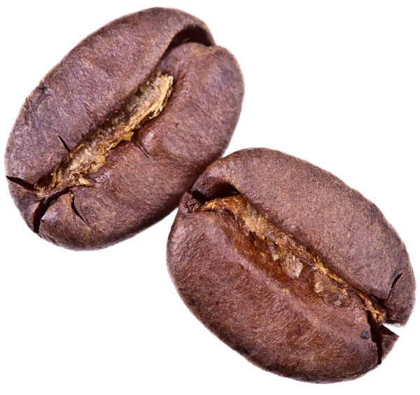 咖啡豆上白色孤立 — 图库照片