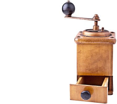 Vintage Kahve değirmeni - beyaz - Ey alan üzerinde tamamen izole