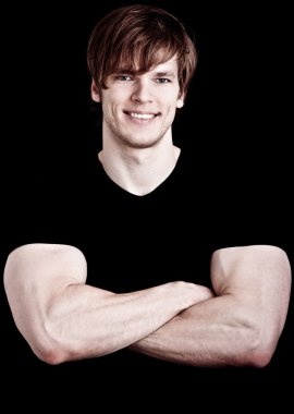 Fitness Eğitmeni ile silah üzerinde blac izole geçti