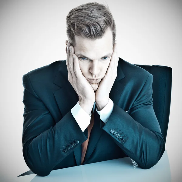 Depressed young businessma — Stock Photo, Image