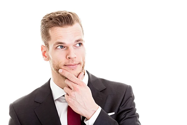 Businessman thinking and looking at empty copyspac — Stock Photo, Image