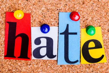 kelime nefret görmüyorum mantar için pinned kesip dergisi harflerle