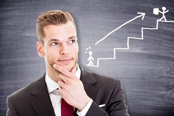 Young businessman thinking about his caree — Stock Photo, Image