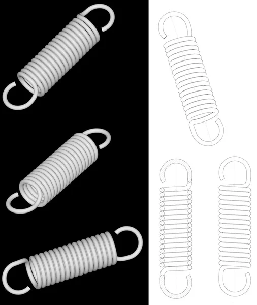 Raster: Wiedergabe der Spannungsfeder — Stockfoto