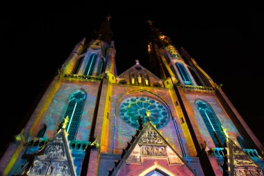 Kilise lightshow kızdırma sırasında hafif desenli