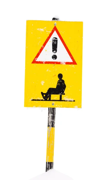 Sled route warning sign — Stock Photo, Image