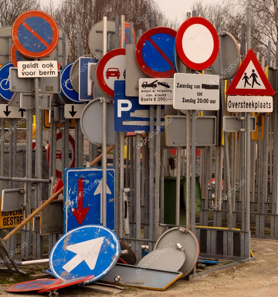 Storage of traffic signs — Stock Photo © tonlammerts 22027287