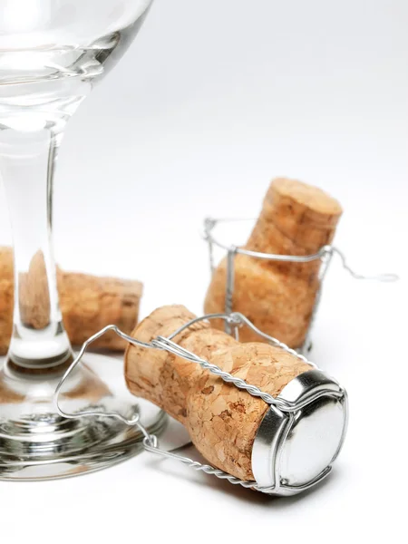 Glass and corks — Stock Photo, Image