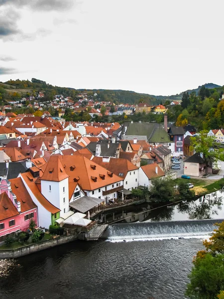 View on red roofs in Cesky Krumlov — Stock Photo, Image