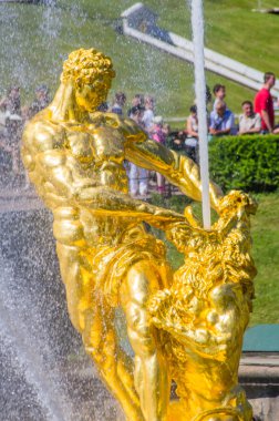 closeup samson çeşme peterhof, Rusya Federasyonu