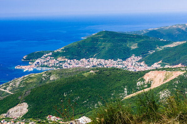 View on mountain, sea and Budva