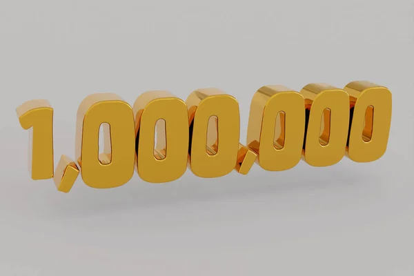 000 000 One Million Number Rendering Metallic Gold Numbers Illustration —  Fotos de Stock
