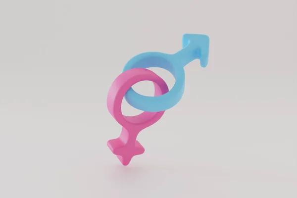 Male Female Gender Signs Pink Blue Icon Relationship Men Women — 图库照片