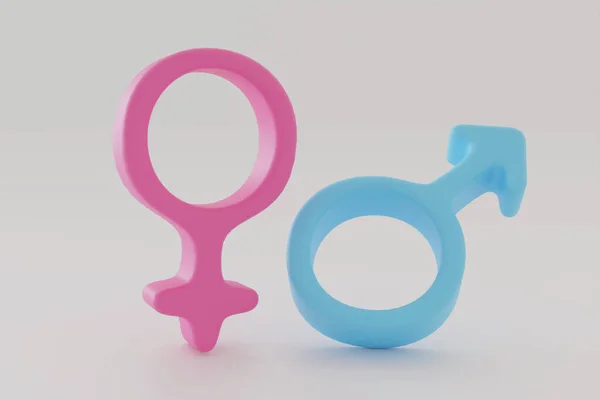 Male Female Gender Signs Pink Blue Icon Relationship Men Women — Photo