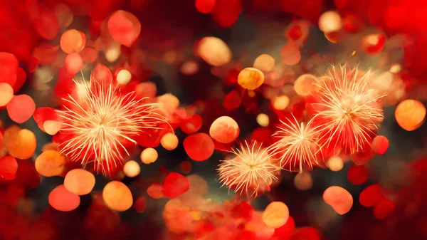 Red Abstract Wallpaper. Red Holiday glowing Abstract Defocused Background for Christmas and New Year