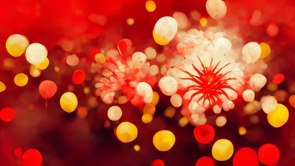Red Abstract Wallpaper. Red Holiday glowing Abstract Defocused Background for Christmas and New Year