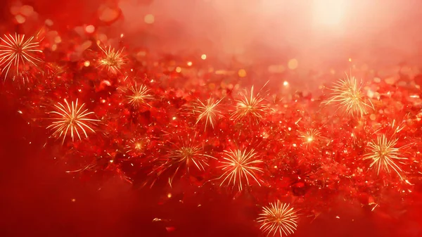 Red Abstract Wallpaper. Red Holiday glowing Abstract Defocused Background for Christmas and New Year