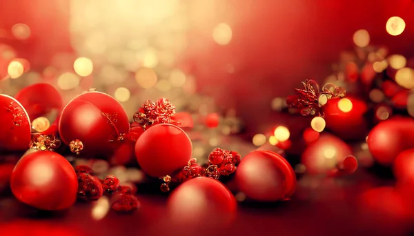 Render Merry Christmas Wallpaper Abstract Red Fractal Composition Beautiful Artwork — Stockfoto