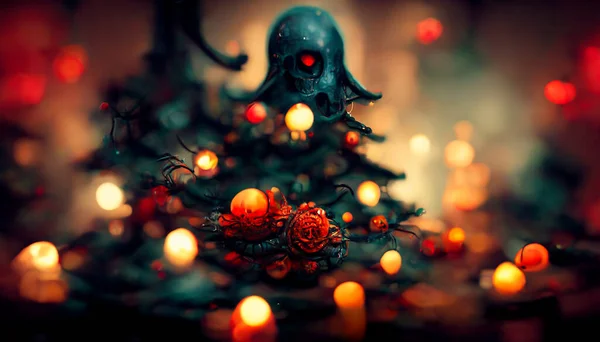 Render Merry Christmas Wallpaper Dark Vintage Lights Background Defocused Beautiful — Foto de Stock