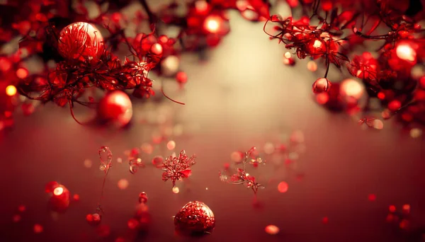 Render Merry Christmas Wallpaper Abstract Red Fractal Composition Beautiful Artwork — Foto de Stock