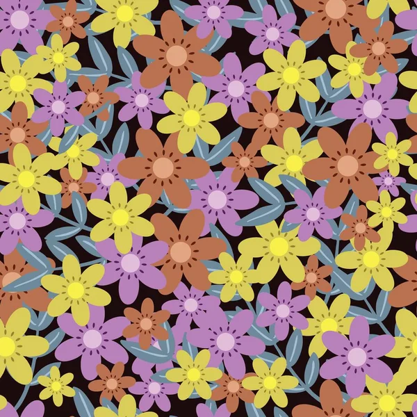 Tendance Motif Floral Dans Les Nombreux Types Fleurs Motifs Botaniques — Image vectorielle