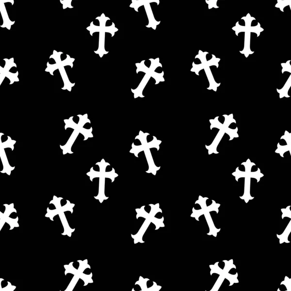 Halloween Decorations Concept Seamless Pattern White Icons Design Elements Halloween — Vetor de Stock