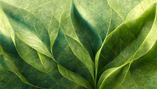 Render Abstract Green Leaf Texture Background Natural Background Wallpaper — Stock Photo, Image