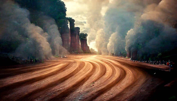 Abstract Drag Racing Drifting Rallying Create Beautiful Background Sports Rubber — Stok fotoğraf