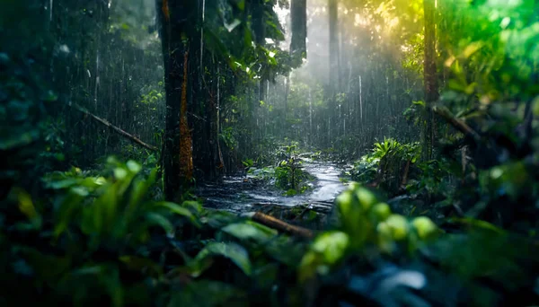 Amazon Rainforest Illustration — Foto de Stock