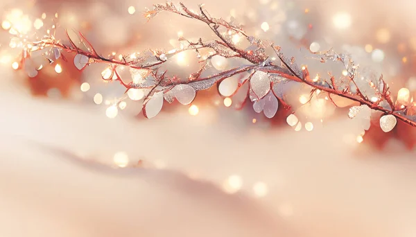 Sparkles Glitter Branches Pattern Light Silver Blur Background Template Christmas — Stok fotoğraf