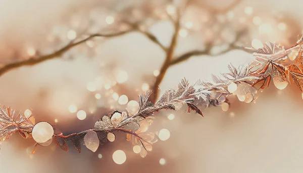 Sparkles Glitter Branches Pattern Light Silver Blur Background Template Christmas — Stok fotoğraf